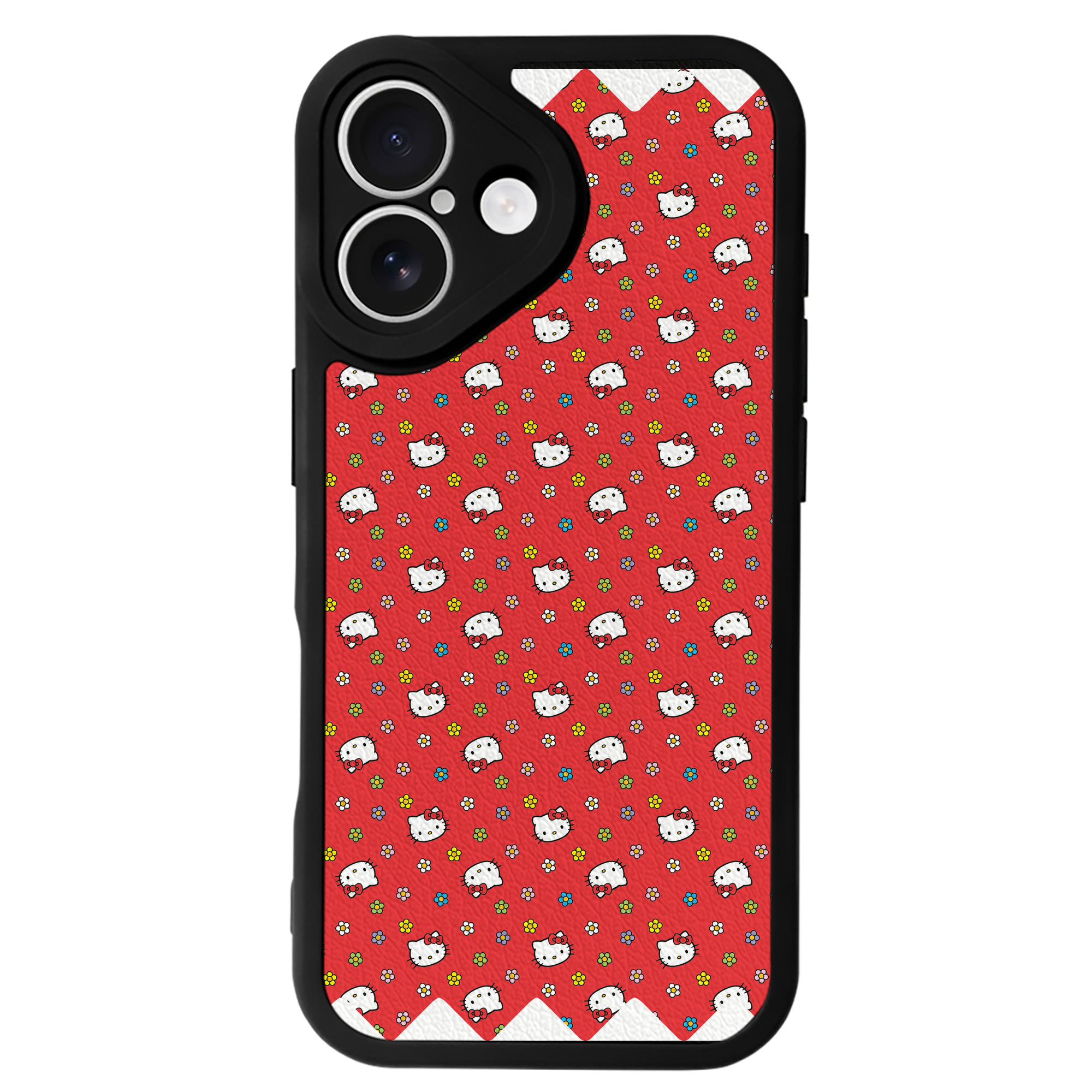 （画像用） Hello Kitty ハローキティ 【iPhone 16シリーズ対応】シリコンスマホケース（レザー調） 材質：シリコン